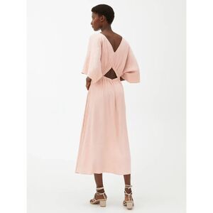 Arket Women's Size UK 18 Pink Keyhole Jacquard Maxi Dress NWT